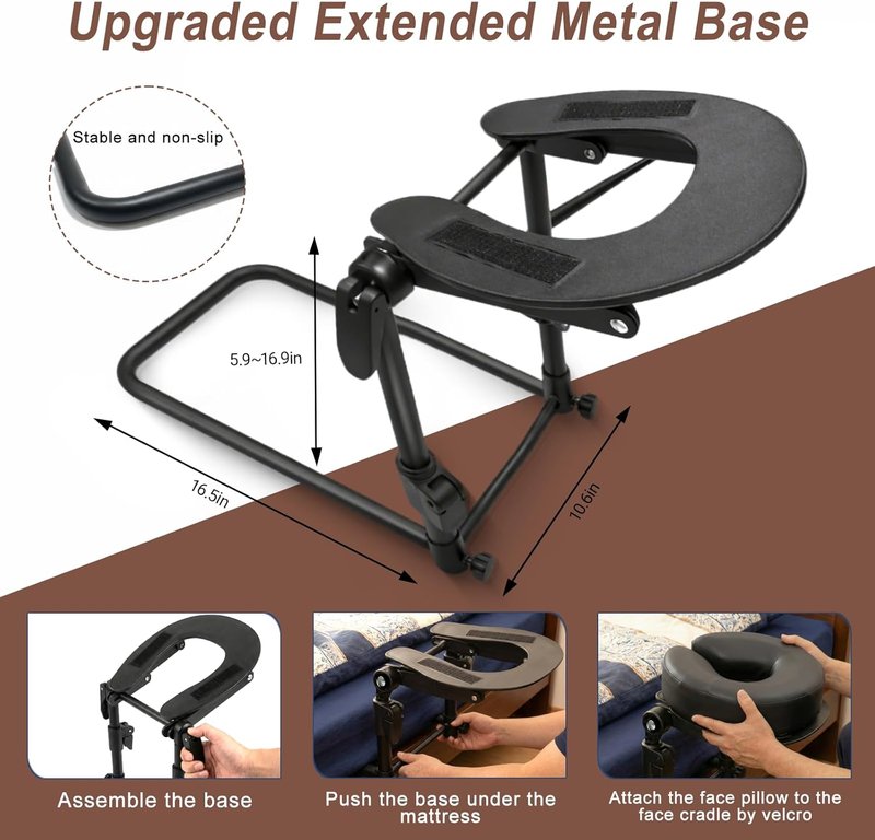 Skiennix Adjustable Massage Headrest - Perfect Face Cradle for Home Spa & Eye Surgery Recovery