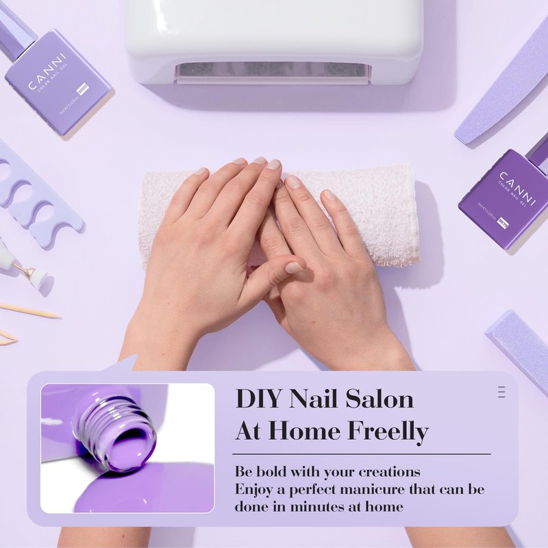 CANNI 6Pcs 9ml Hema-Free Purple Gel Polish,Dark Purple Gel Nail Polish Set,Light Violet Colors Gel Polish Kit, Soak Off LED Nail Gel Manicure Kit DIY at Home Salon Gifts for Women Girls