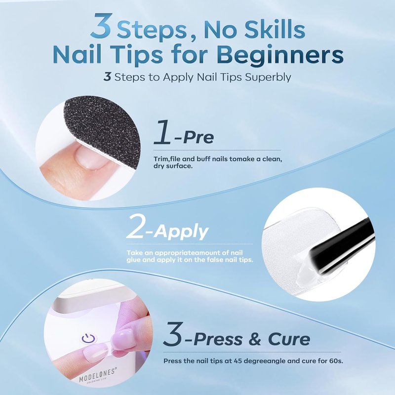 Modelones 10-in-1 Nail Gel Glue - Hema-Free Base Coat for Acrylic Tips | 15ml, Perfect for Rhinestones & Blooming Art
