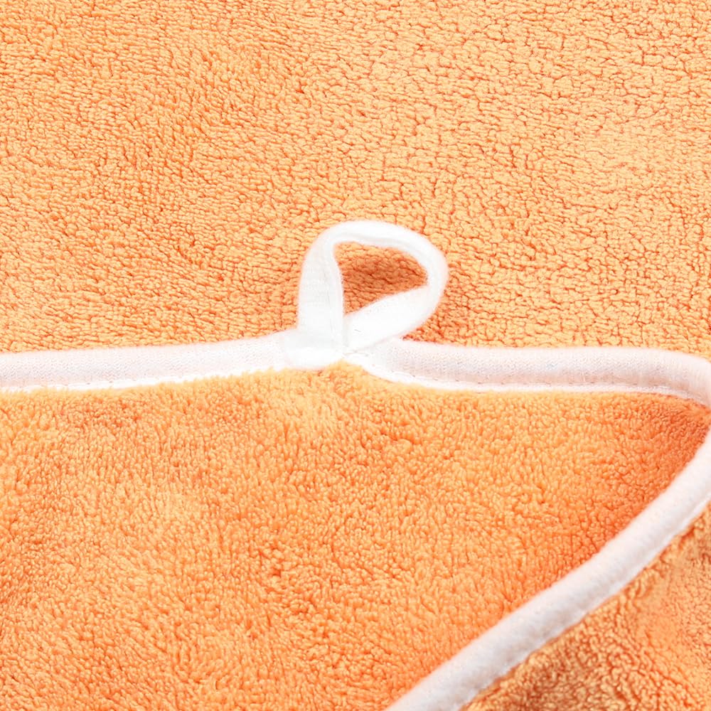 Adwize Microfiber Hand Towels, 14" x30", Set of 5, Highly Absorbent Towels, with Hanging Loop, Fluffy, Orange