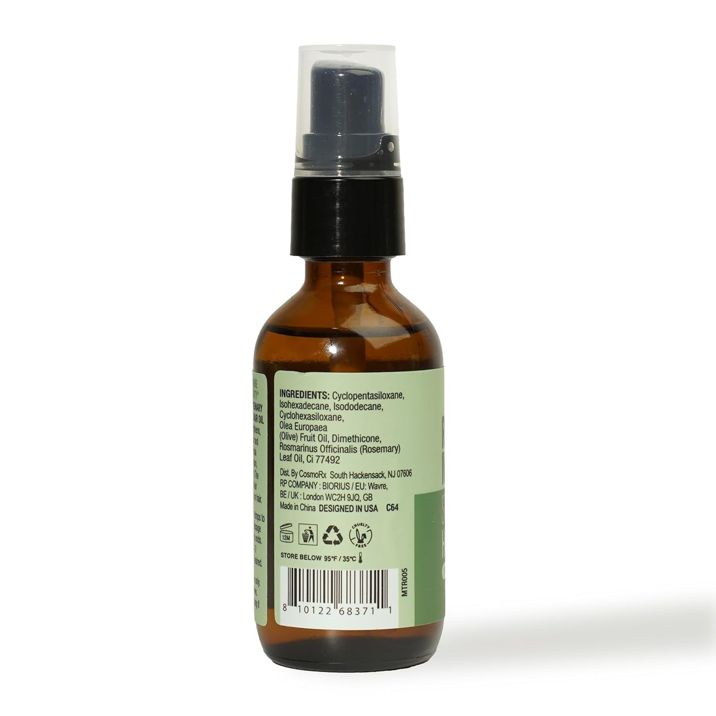 Skiennix Rosemary Mint Hair Oil - 2 Fl Oz | Biotin & Olive Oil Infused for Growth & Shine