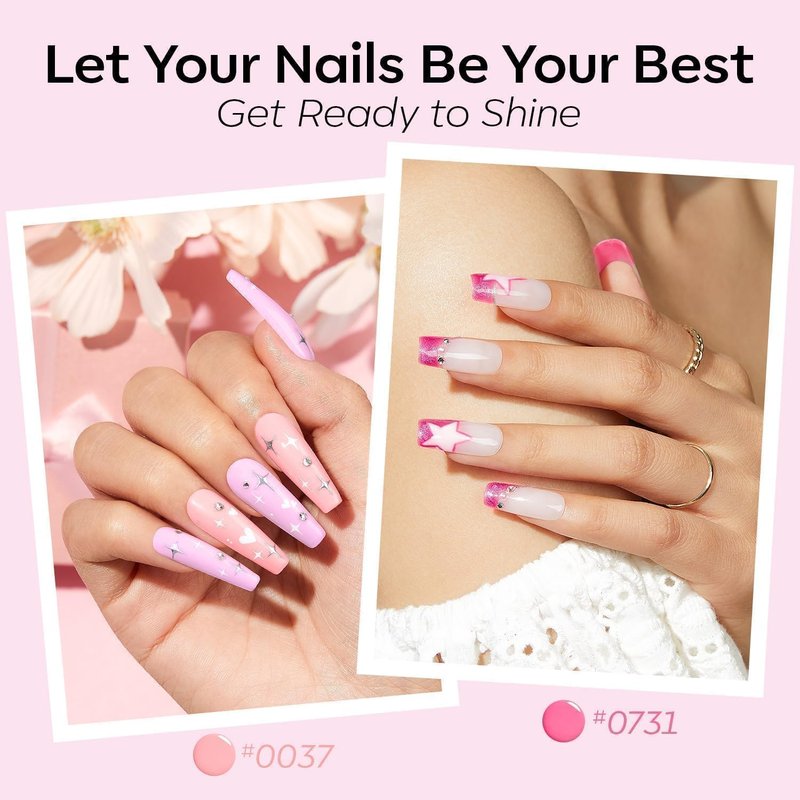 modelones Pink Gel Nail Polish Set,Hema-Free Light Pink White Hot Pink Gel Polish Kit Magenta Purple Shimmer LED 6 Colors 2026 Summer Nail Art Gift Salon DIY Starter Kit