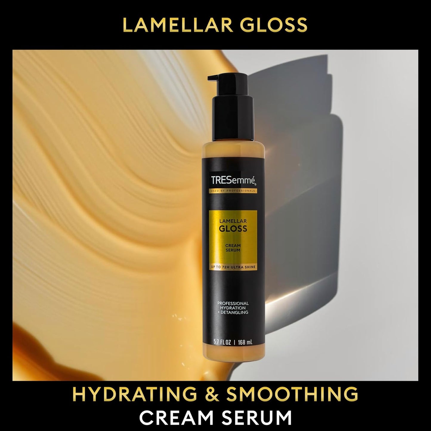 TRESemmé Hydrating Detangling Cream Serum - Ultra Shine Lamellar Gloss, 5.7 Fl Oz | 72-Hour Hydration & Shine