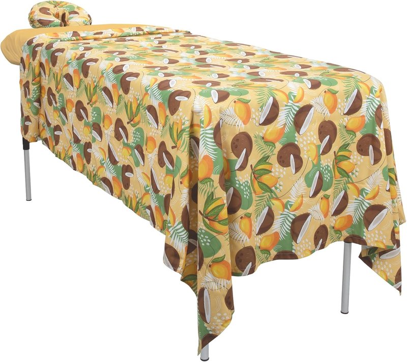 ForPro Premium Microfiber 3-Piece Massage Sheet Set - Coco Mango, Ultra-Light & Stain-Resistant