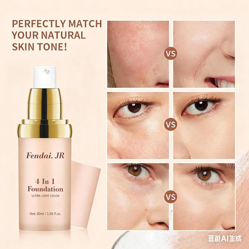 Fendai Foundation Light Spectrum - Hydrating, Anti-Aging, SPF 50 | Lightweight for Gym & Sports