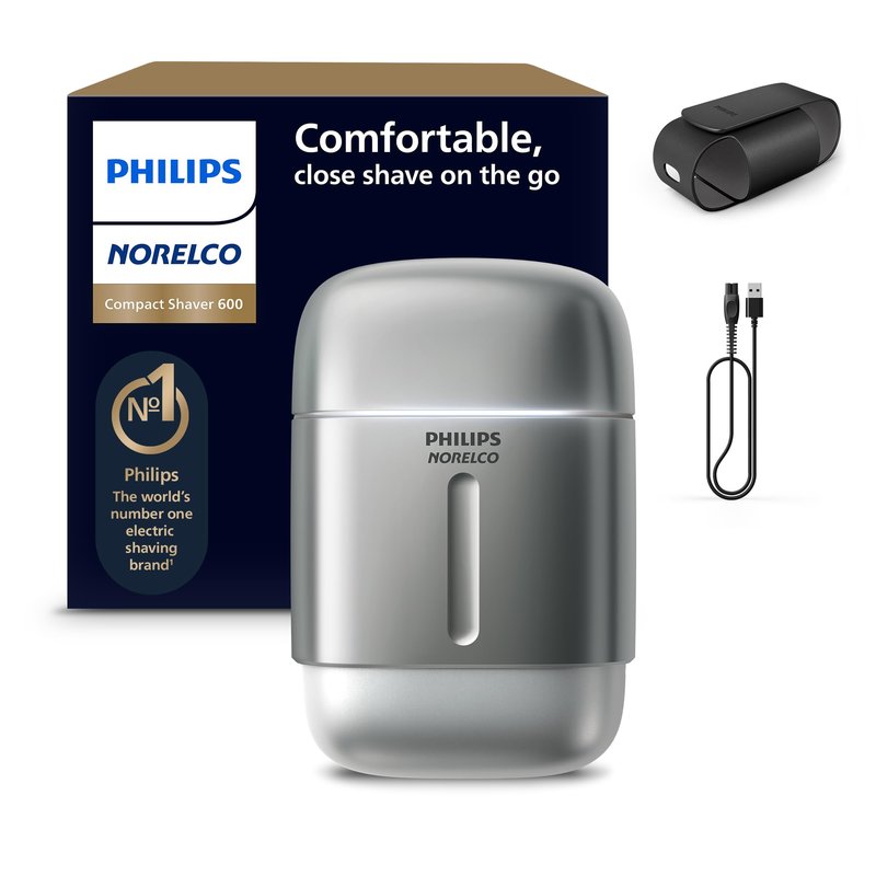 Philips Norelco Shaver 600 Series - Compact Electric Shaver, Lift & Cut System, SteelPrecision Blades, 4D Flex Heads, Wet & Dry Shave, Travel Case, Model S693/94
