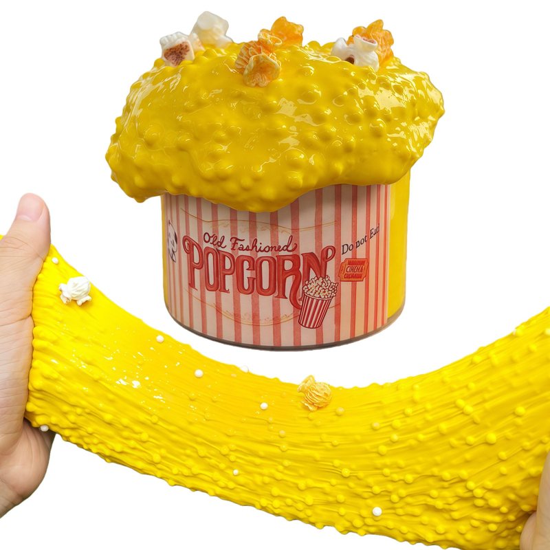 LDJDSDS Yellow Popcorn Foam Slime, Stretchy, Non-Sticky Slime Kit for Kids, Thick and Glossy Textured Slime Birthday Gift & Cute Toy Party Favors for Girls & Boys