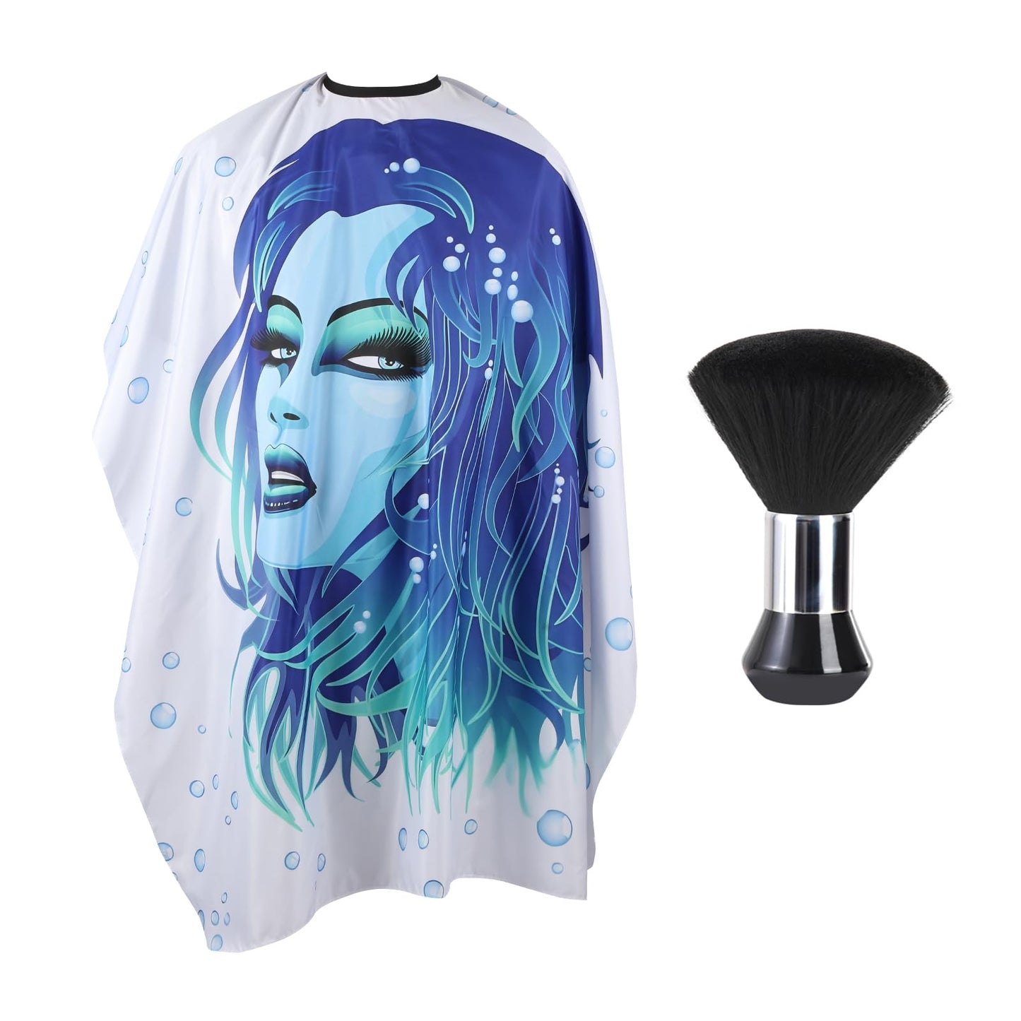 YELEGAI Professional Hair Cutting Cape with Neck Duster Brush, Large Size Salon Barber Cape for Men, Women and Kids (Girls)