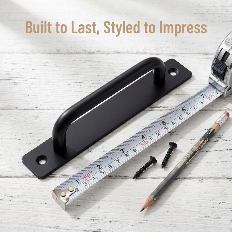 KALLORY Barn Door Handle 8.26 Inch Long Base Pull with Screws for Sliding Furniture Cabinet Closet and Indoor Outdoor Doors