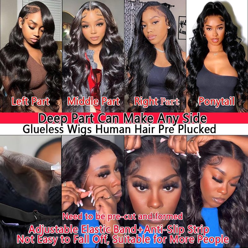 OWNROSE 30 Inch 13x6 Lace Front Wigs Human Hair 200% Density Body Wave HD Lace Front Wigs Human Hair Pre Plucked Natural Color Glueless Wig 100% Virgin Lace Front Wigs for Women