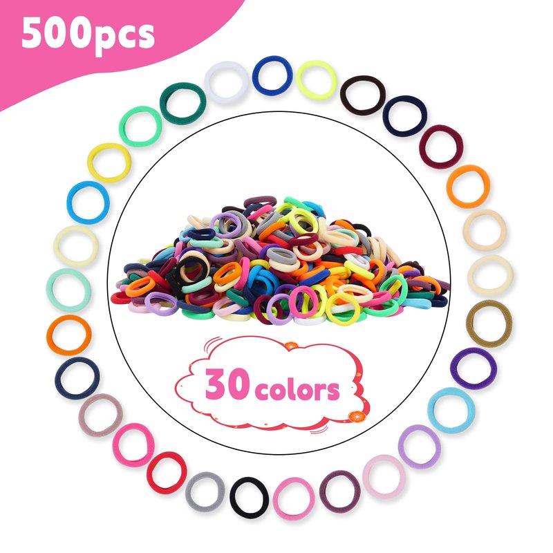 LuSeren 120 Pcs No Damage Hair Ties for Women Thick Hair, Large Soft Seamless Nylon Cloth Elastic Hair Ties Ponytail Hair Holders Hair Elastics Hair Band for Women