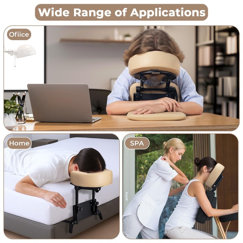 Luxurious 3 in 1 Multipurpose Massage Face Cradle & Cushion for Home Mattress, SPA Table & Desktop, Foldable Adjustable Massage Table Head Rest Face Down Pillow for Bed at Home, Office Siesta Artifact
