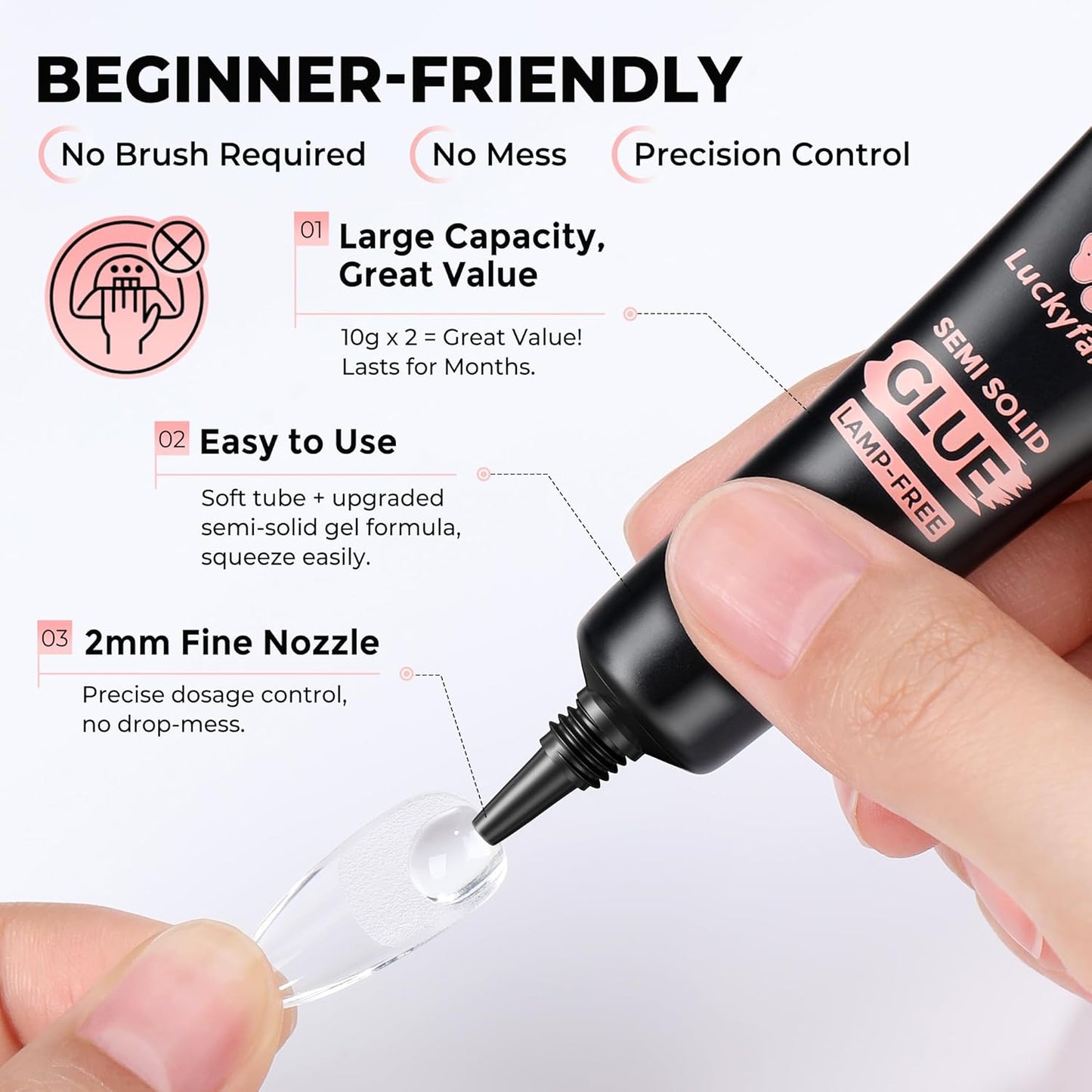 Super Strong Nail Glue for Press On Nails - Quick Drying, Long Lasting | 10g x 2 Pcs