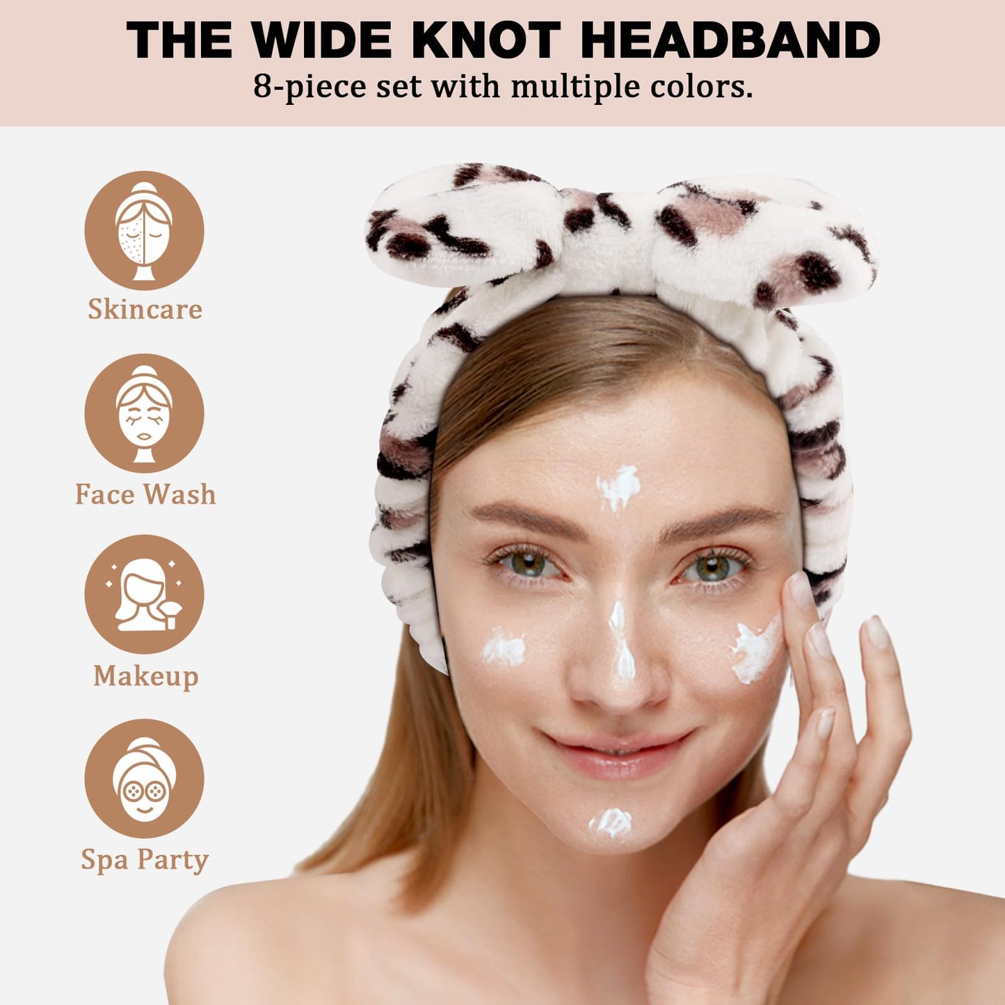 YOOVR 8pcs Spa Headband, Stocking Stuffers for Teen Girls Women, Bulk Cute Small Christmas Trendy Stuff Gifts, Skincare Makeup Face Wash Headband, Hair Accessories, Party Favors Easter Basket Stuffers