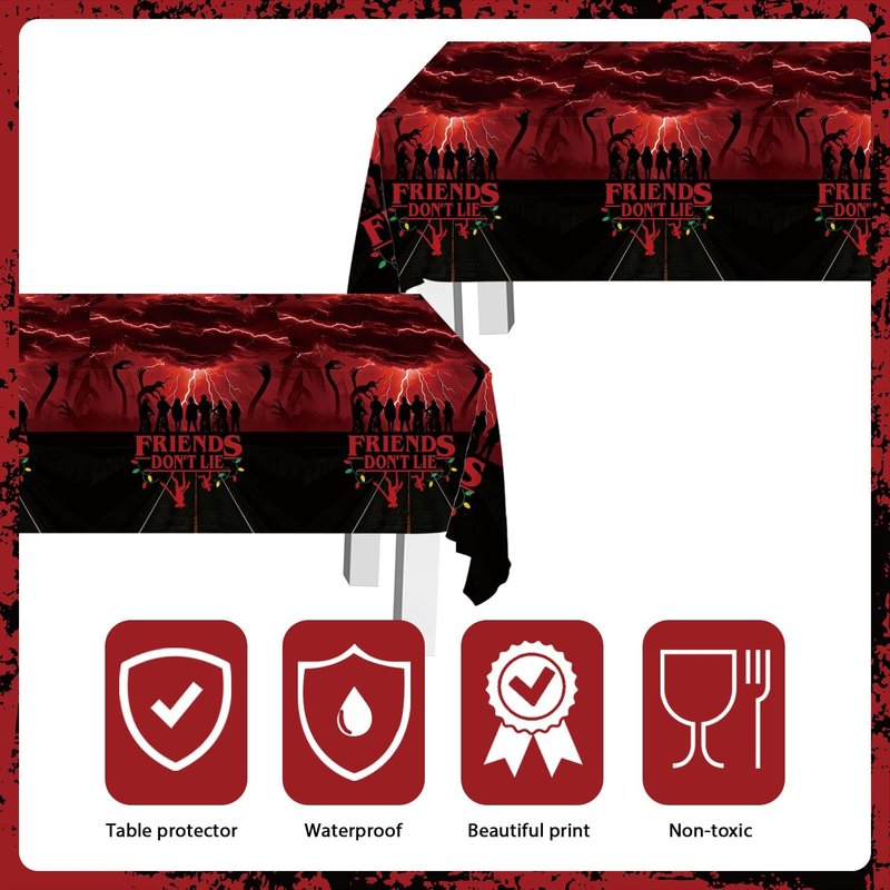 Red & Black Birthday Party Decorations Set | 20 Paper Plates, 20 Napkins & Waterproof Tablecloth by [Brand Name]
