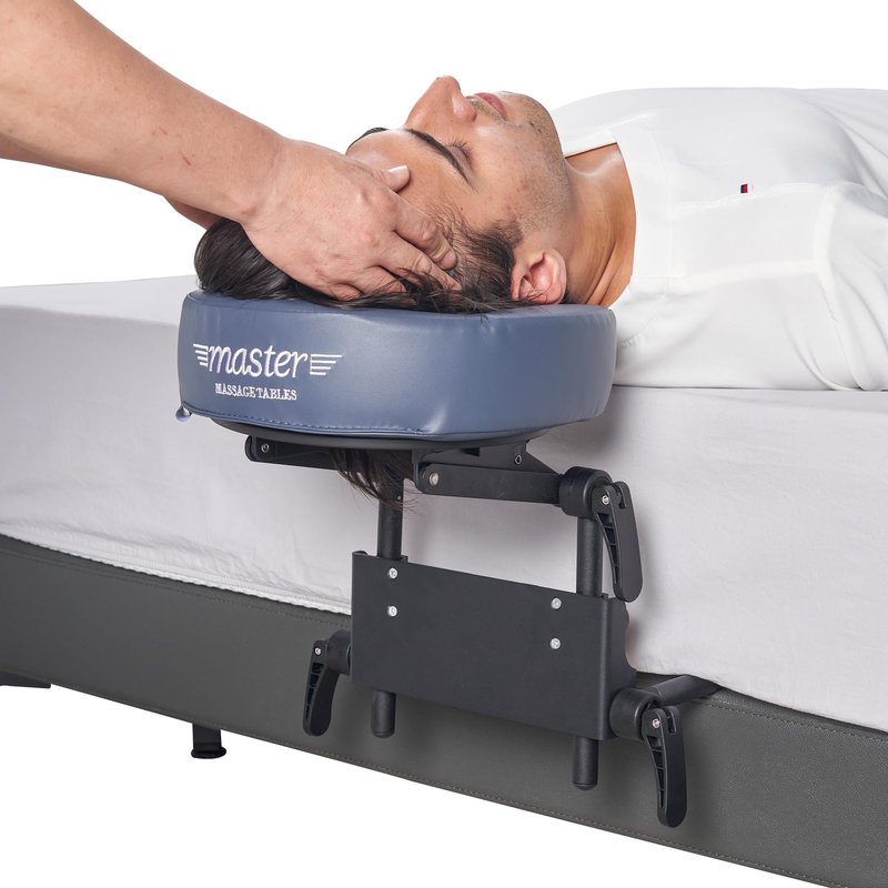 Master Massage Home Mattress Top Massage Kit Adjustable Headrest & Face Cushion Family Use -Cream Royal Blue