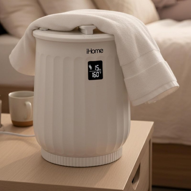 iHome Luxury 20L Towel Warmer - Large Hot Towel Heater with Fragrance Pad Holder | Ideal for Spa & Blankets