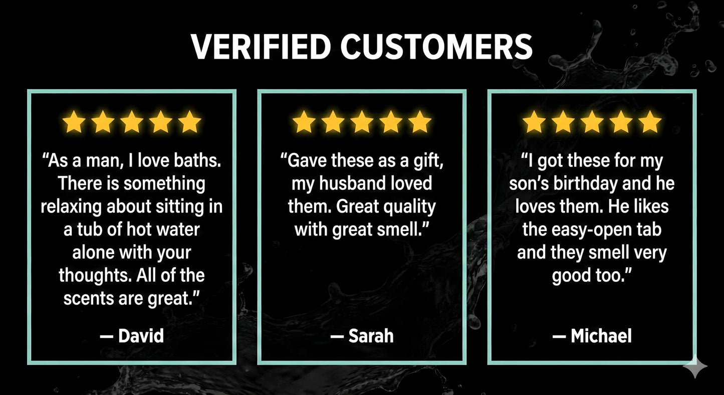 Bath Bombs for Men, Gift Set of 18 Scented Organic Handmade Bath Bombs of 2.5 oz with Natural Essential Oils. Perfect for Boyfriend, Husband, Father or Friend, by ZenseMe