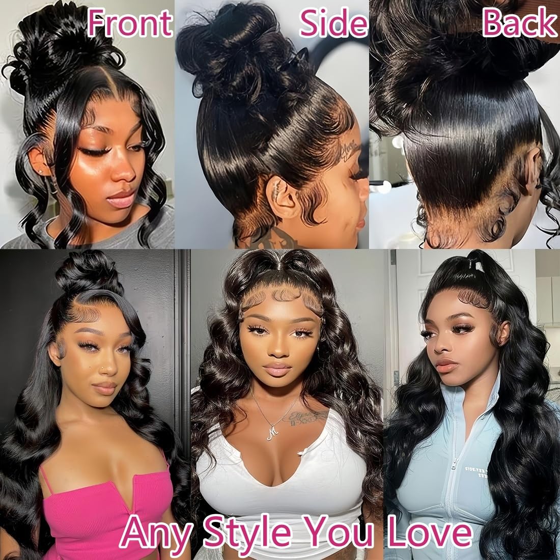 TwerkGirls Body Wave 360 Lace Front Wigs Human Hair Pre Plucked Hidden Strap 26Inch 220% Density Drawstring Wig 360 HD Full Lace Human Hair Glueless Wigs for Black Women
