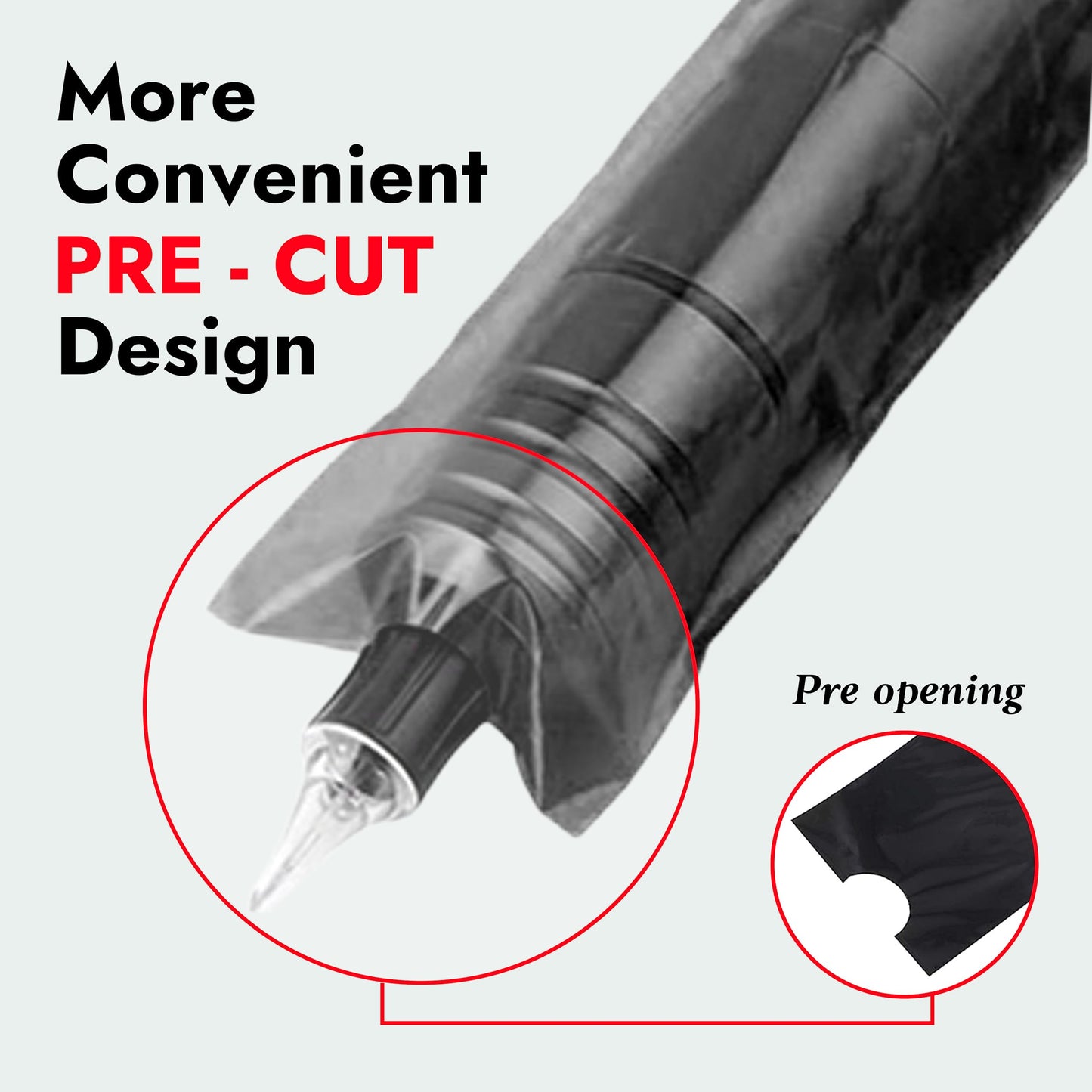 Sotica 200PCS Pen Covers with 6PCS Grip Tape - Machine Wrap Cover Black Pen Bags Sleeves Machine Covers with Black Grip Wrap Self-Adherent Tape Plastic Cover