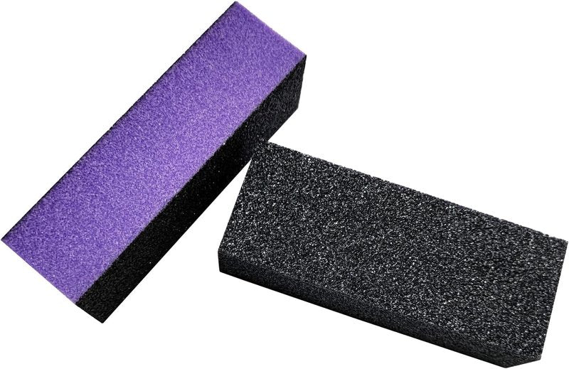 Nail Buffer Sanding Block Set - 10 Pcs 100/180 Grit Polishing Files | Black & Purple