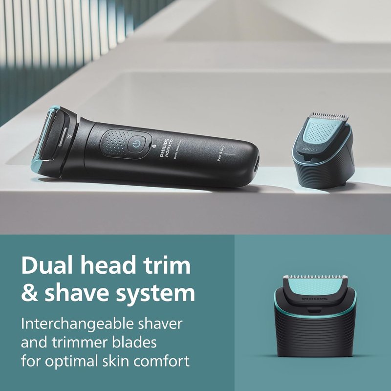 Philips Norelco Body Groomer - Waterproof Men's Full Body Trimmer with Travel Case & Flexing Head, BG7490/50