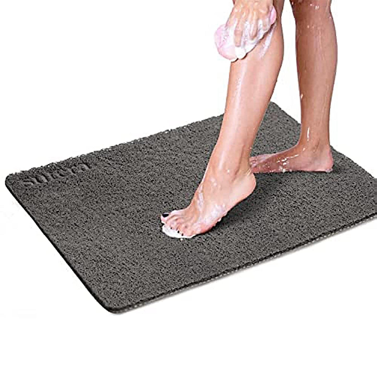 Sutera - Slide Guard Bath Mat | Non Slip Bath Shower Mat 23.6 x 17.5 Inch, Rubber Bathtub Mat, Bathroom Tub Mat for Wet Areas, Drains Odor Anti Slim Shower Floor Mat