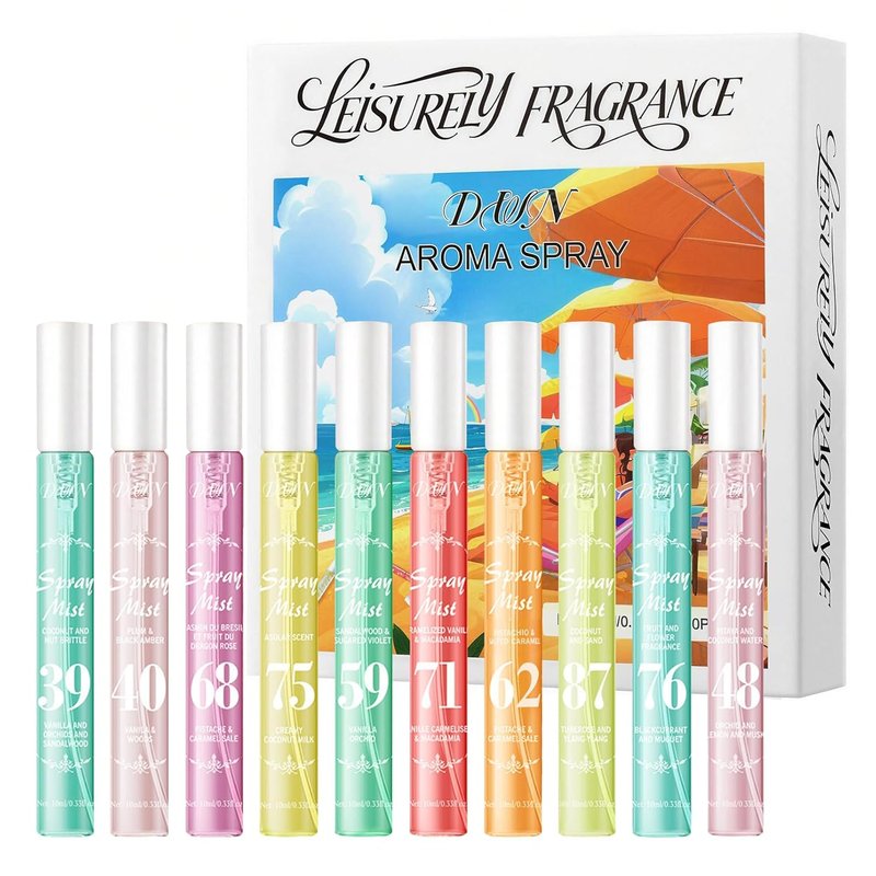 Hair Perfume Fragrance Mist, Perfume for Women, Travel Size Perfume Set with 10 Scents, Long-Lasting Fresh Fruity Spray, Ideal Gift for Christmas, Valentine’s Day, Mother’s Day