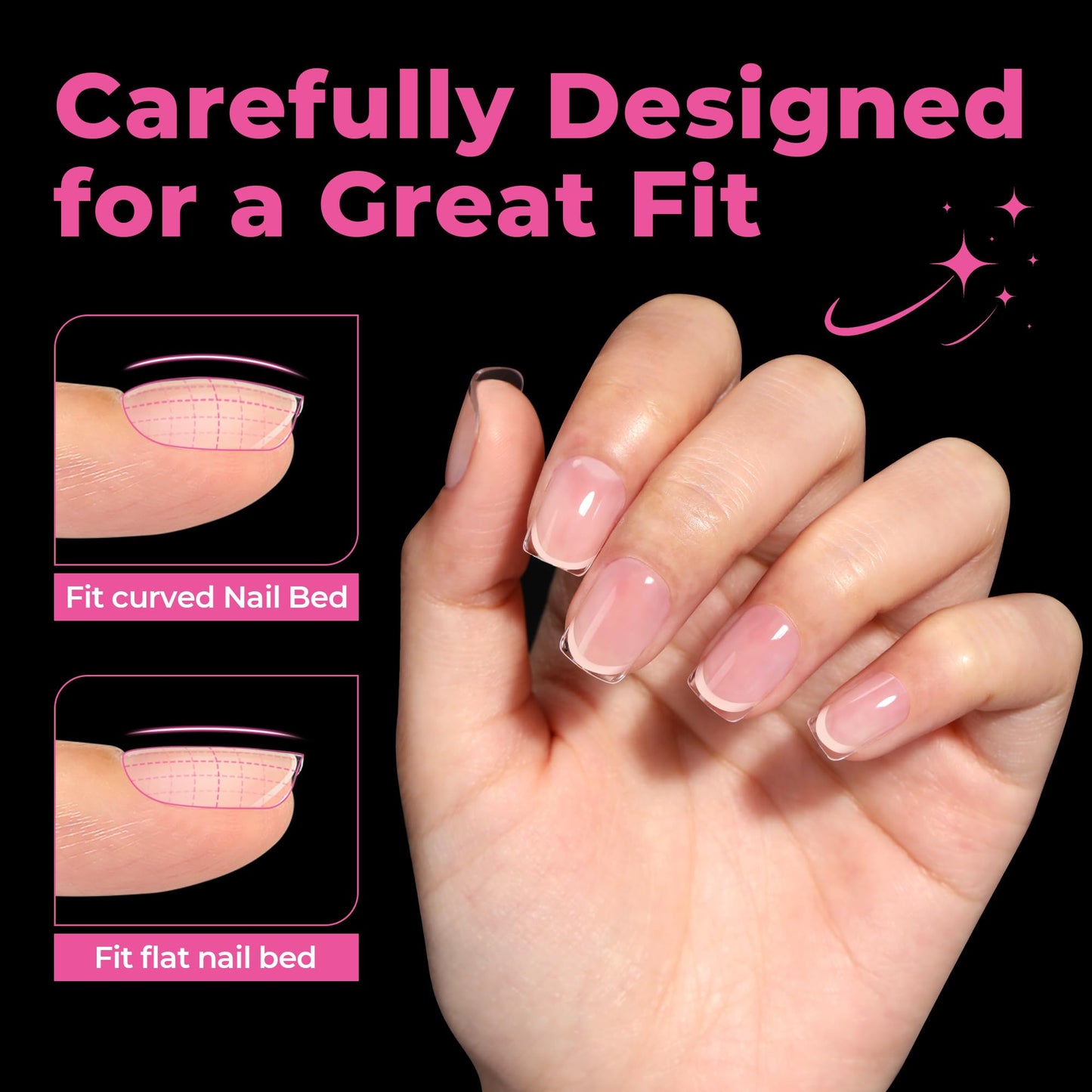 UNA GELLA Extra Short Square Nail Tips XS Short Square Gel Tips 216pcs Press On Nails Full Cover 12 Sizes Clear Fake Nails Extension for Home DIY Nail Salon Soft Gel Tips