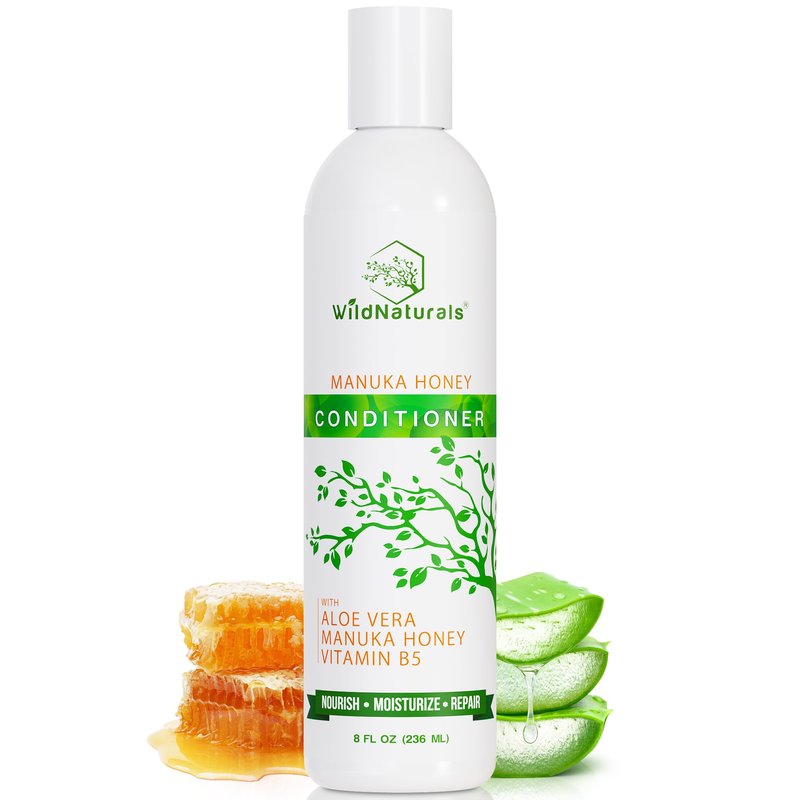 Natural Hydrating Conditioner for Dry & Itchy Scalp - Sulfate Free Dandruff Moisturizing Conditioner with Aloe Vera & Manuka Honey - for Oily Hair & Curly hair - Help Hair Growth with Coconut Oil