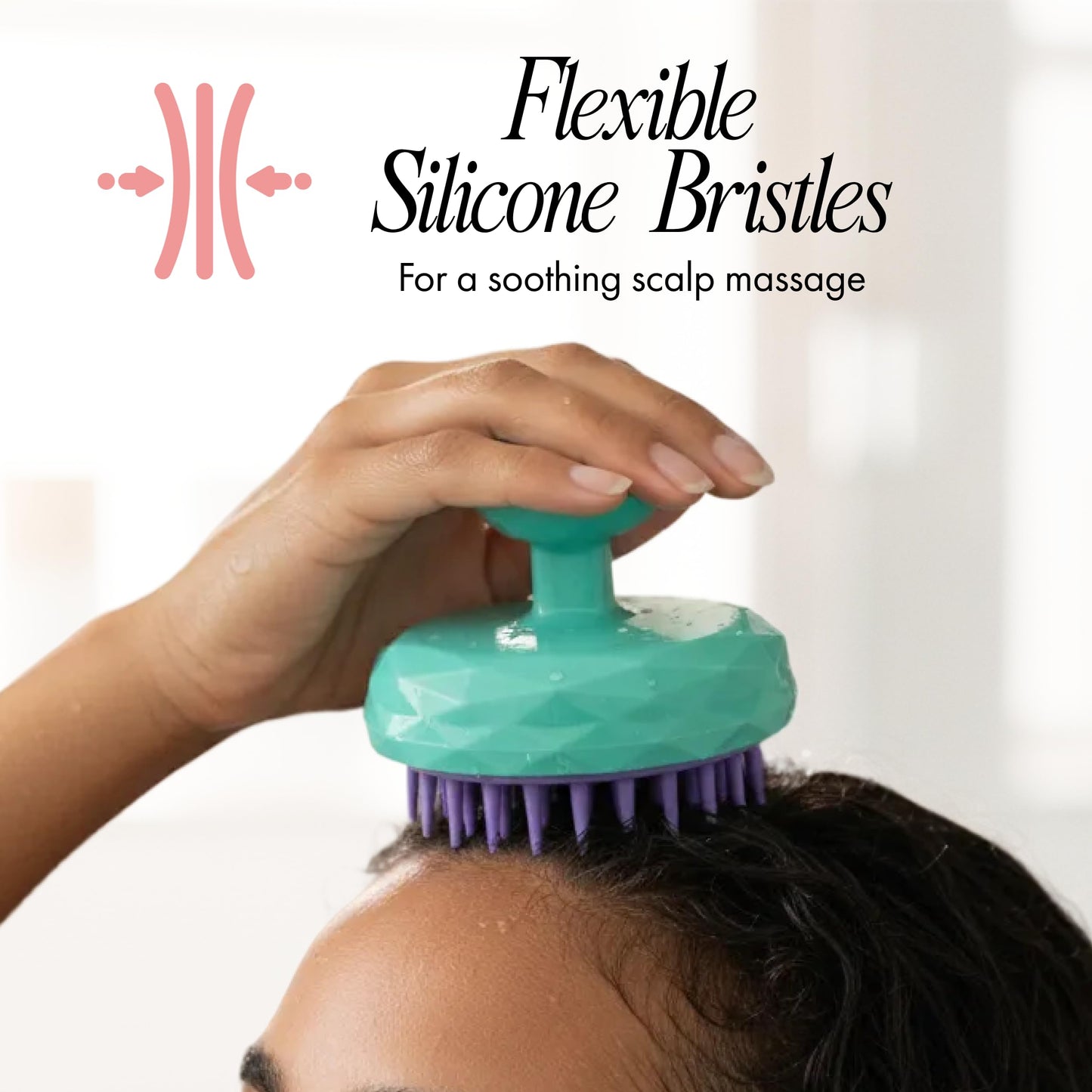 Spa Savvy Scalp Massager, Handheld Head and Temple Scrubber Brush for Massaging