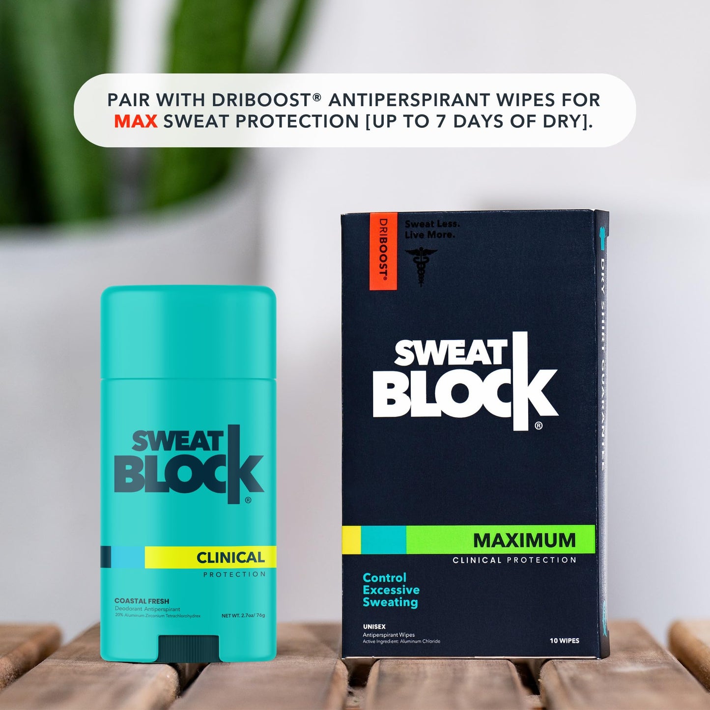 SweatBlock Deodorant Antiperspirant for Women & Men | 48 Hour High Degree Sweat & Odor Protection | Non Irritating Smooth Glide | Coastal Fresh Scent (1 Pack)