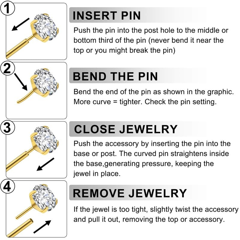 Gotumo 16G Flat Back Earrings Stud G23 Titanium Threadless Tragus Labret Cartilage Lip Medusa Conch Body Piercing Jewelry Hypoallergenic for Women Men(Gold)