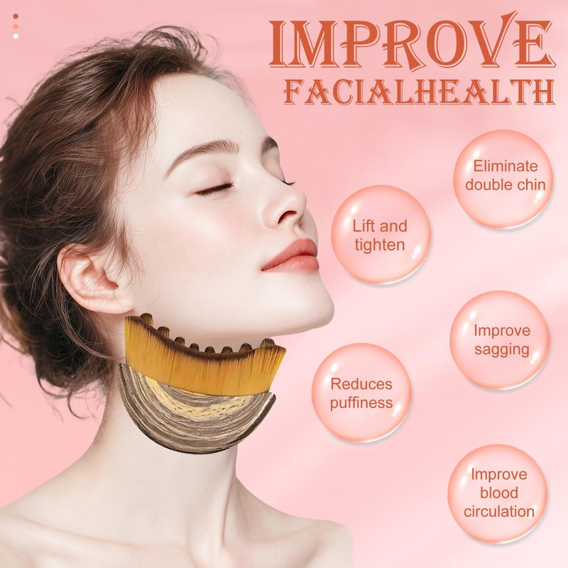 BFRAHD 2PCS Lymphatic Contour Face Brush,3-in-1 Lymphatic Drainage Massager&Sculpting Tool,Ultra-Soft Facial Brush for Puffiness Relief & Glowing Skin,Portable Lymphatic Drainage Tool