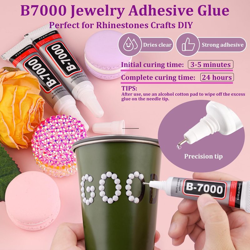25000Pcs Resin Rhinestones for Crafting, White 2-6mm Mixed Sizes Non Hotfix Flatback Gems with 1Pcs Glue, Bedazzling Crystal for DIY Craft Clothing Mugs Tumblers Shoes Fabric Decor Nail Art