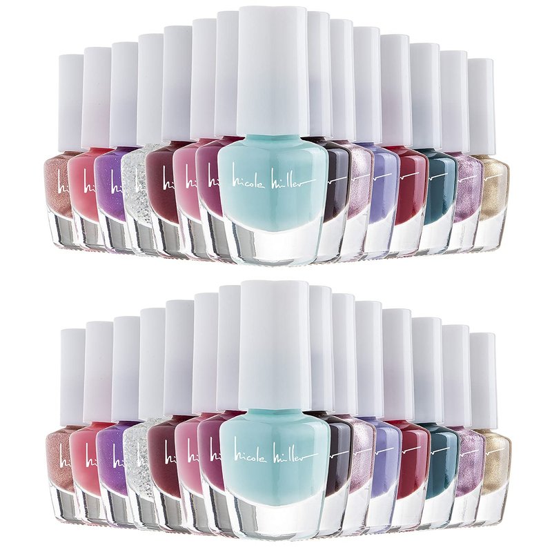 Nicole Miller Mini Nail Polish Set - Glossy Vibrant Colors for Fingernails & Toenails | 2-Pack Trendy Collection