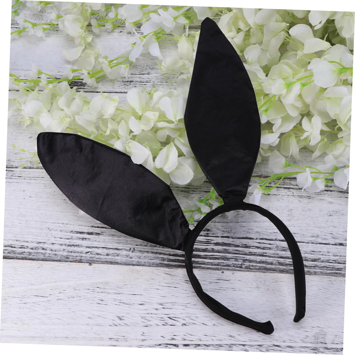 Uonlytech Ears Headband for Women, Black Rabbit Ear Hair Band Easter Rabbit Ear Hair Accessories for Girls Party Costume