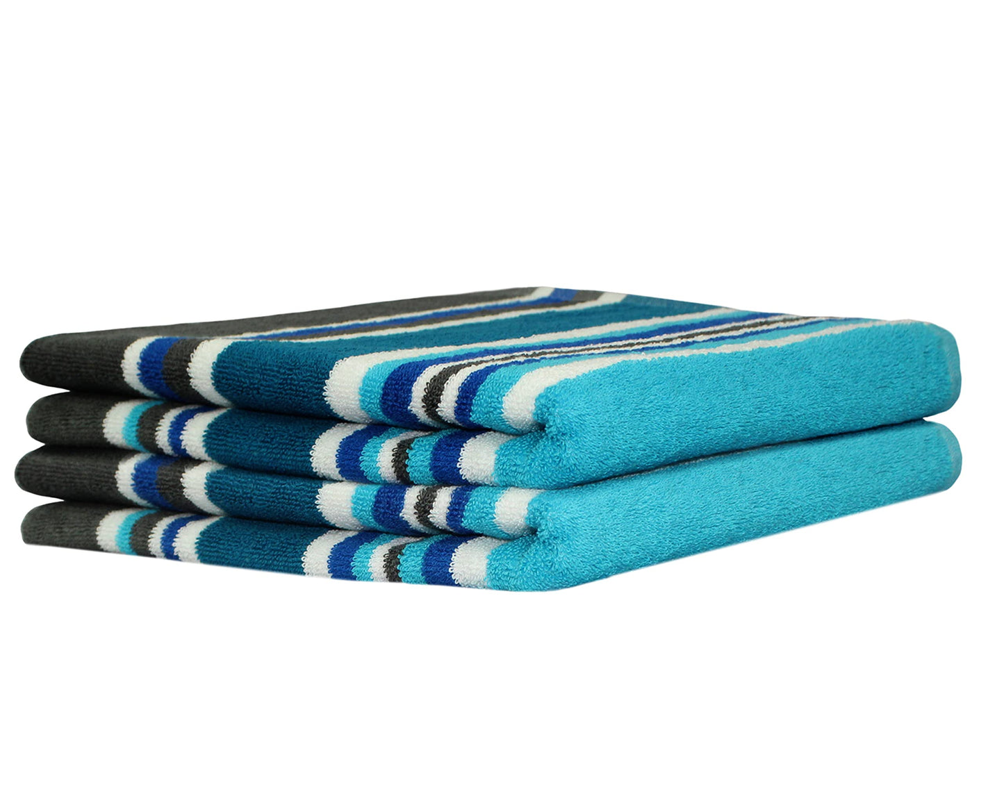 COTTON CRAFT Large Beach Towel - 2 Pack -30 x 60-100% Cotton Terry - Pool Picnic Bath Party - Colorful Absorbent Light Weight Quick Dry Easy Care - Plush Super Soft Luxury Gift - 450 GSM- Cabana Blue