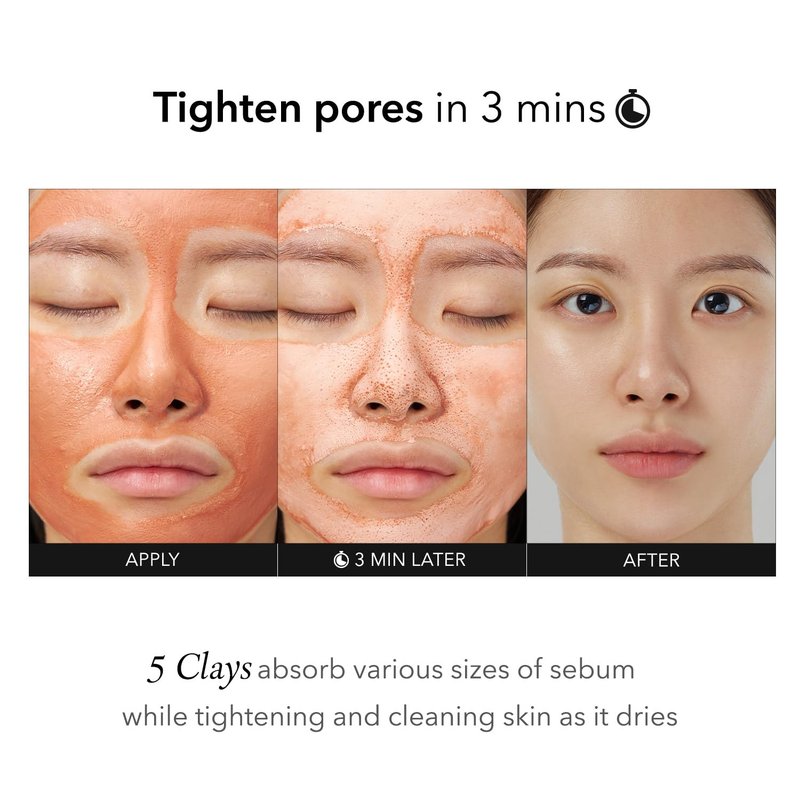Carrotene IPMP Clay Mask - 3-Min Quick Dry Pore Care | Kaolin & Zinc PCA | Vegan Korean Skin Care | 100g (3.52 oz)