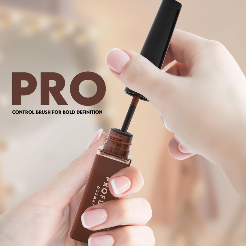 Profusion Cosmetics Everlasting Waterproof Liquid Eyeliner – Pro-Control Brush for Bold Definition, Long-Wearing Smudge-Resistant Vegan & Cruelty-Free Eye Makeup (Brown)