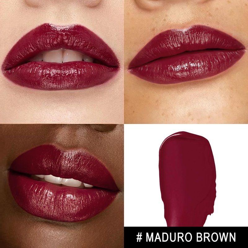 Moisture Dark Brown Lipstick for Women - Hydrating Tinted Balm for Dry Lips | Sheer Glossy Finish, Maduro Brown