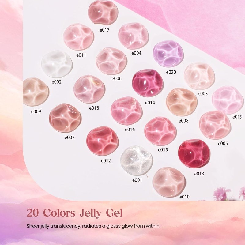 Beetles Nude Pink Gel Nail Polish Set - 25PCS 20 Colors, Sheer Glitter & Matte Top Coats | Perfect Gift for Women