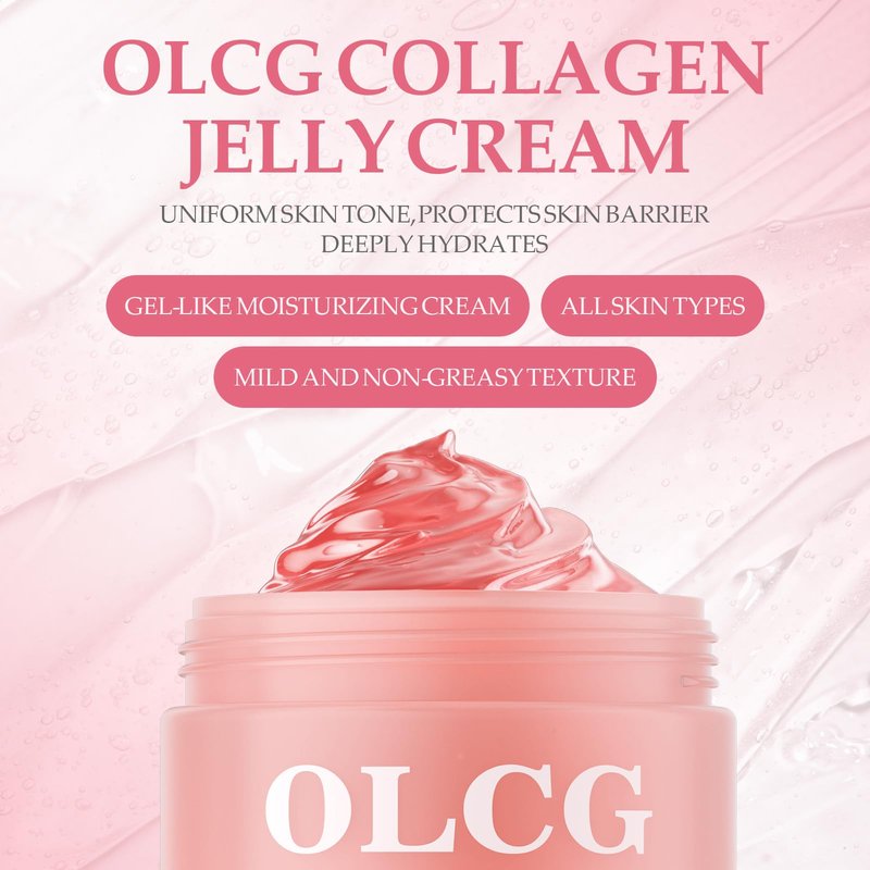 OLCG Collagen Jelly Cream – A Gel-Textured Moisturizing Cream For Radiant And Plump Skin – Contains Hydrolyzed Collagen And Sodium Hyaluronate – Suitable For Daily Use