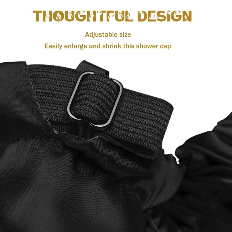 Shower Cap For Women,Double Lined Shower Cap,Real Satin Cap,Adjustable Size,Suitable For All Male And Female Hair Caps