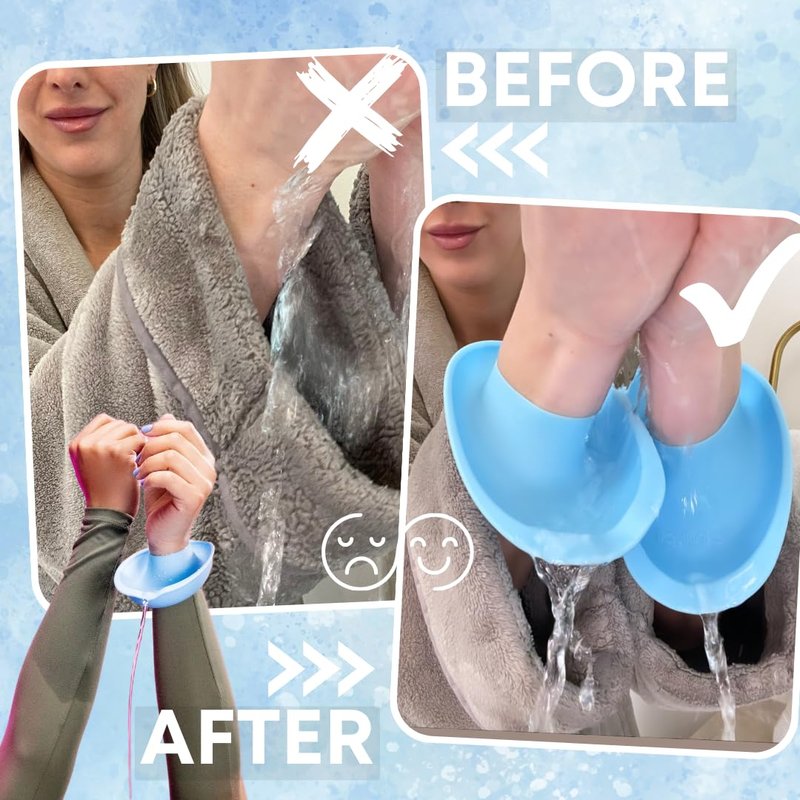 LiquiBands Face Washing Wristbands to Catch Water Drips - Stop Wet Sleeves and Counter Puddles - Silicone Wrist Cuffs for Skincare, Pet Bathing, and Washing Dishes (Sage Green, S/M, 1 Pair)