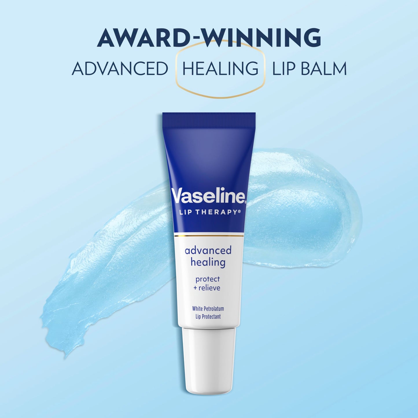 Vaseline Lip Therapy Lip Balm Tube For healthier looking lips Advanced Healing Moisturizer For Dry Lips 0.35 oz