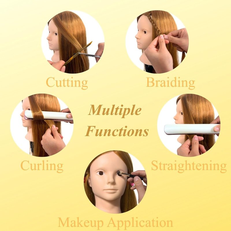 Skiennix Mannequin Head - 28" Hair Styling Practice Doll for Makeup, Cutting & Braiding