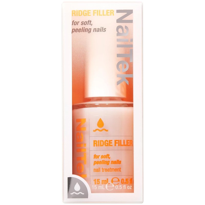 Nail Tek Ridge Filler Formula 2 - Clear Nail Base Coat & Strengthener for Soft, Peeling Nails | 0.5 fl oz