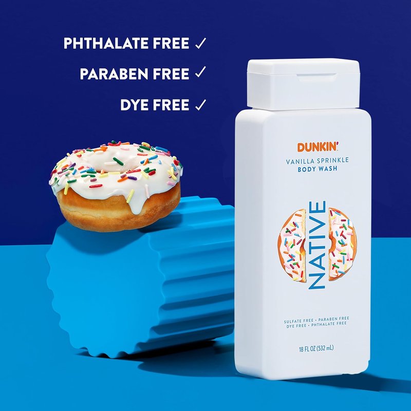 Native Body Wash - Dunkin Vanilla Sprinkle | Naturally Derived, Sulfate & Paraben Free, Hydrating | 18 oz