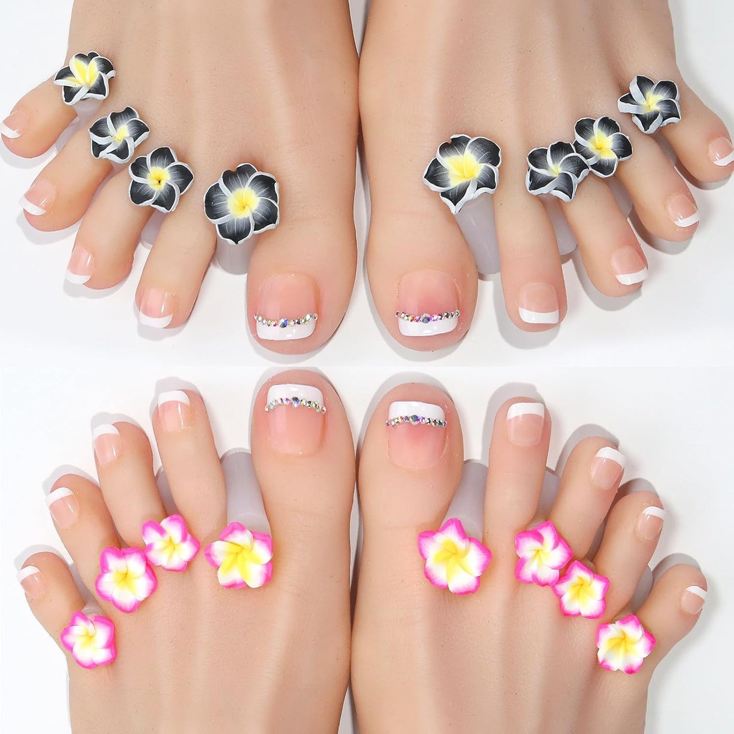 Skiennix Toe Separators - Colorful Silicone Flower Design for Perfect Pedicures | 32 Pieces